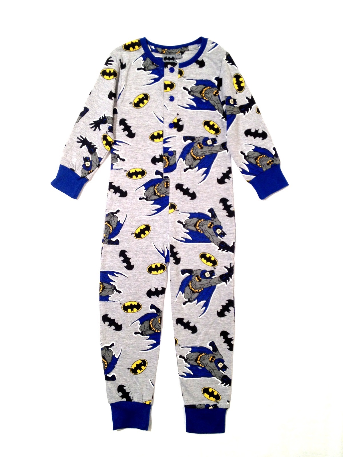Kids Boys 100 Cotton Batman Onesies Pyjamas All In One Pj's Size 4